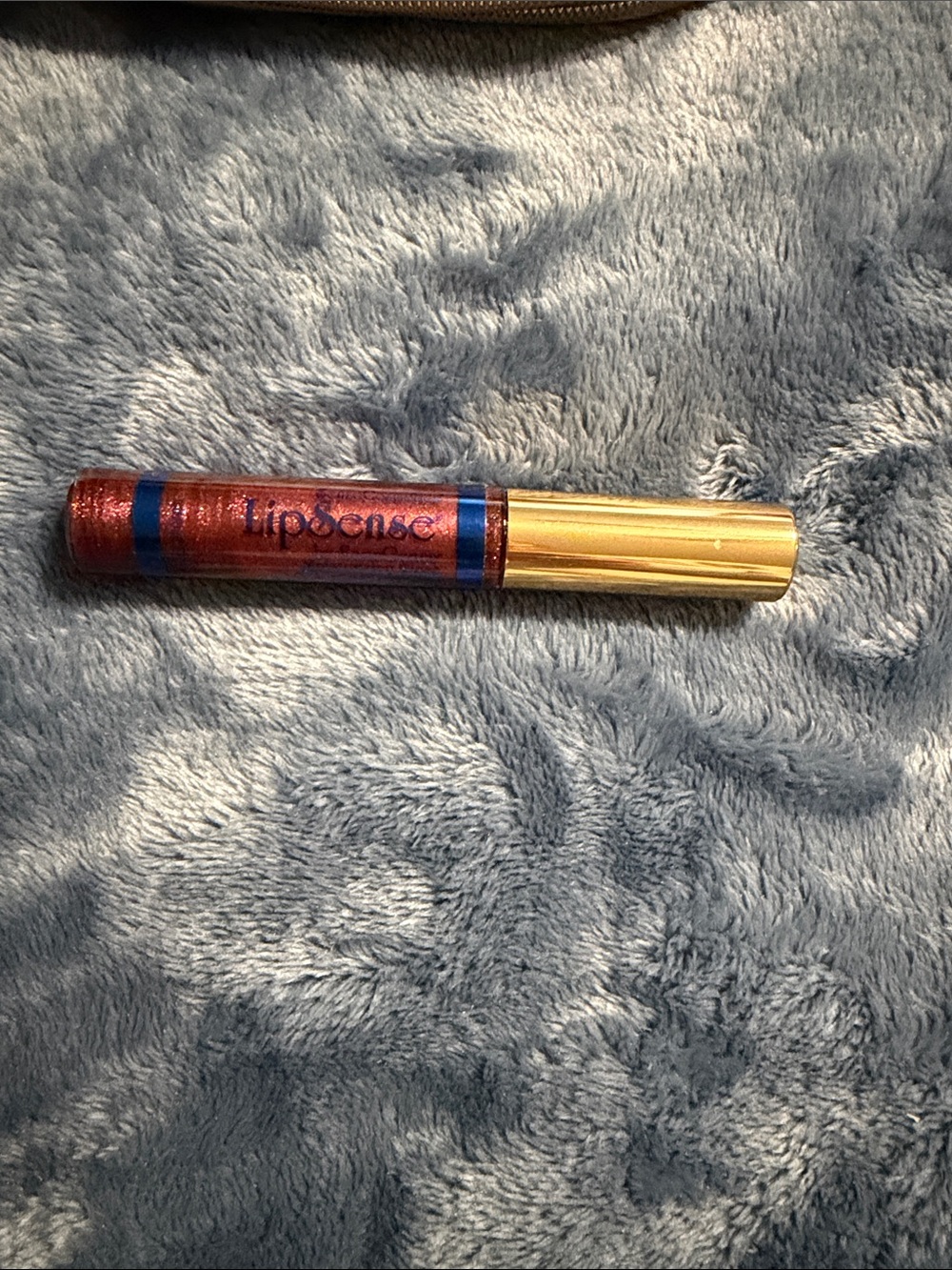 New LipSense Metallic Red glitter Lip Color with Gold Cap